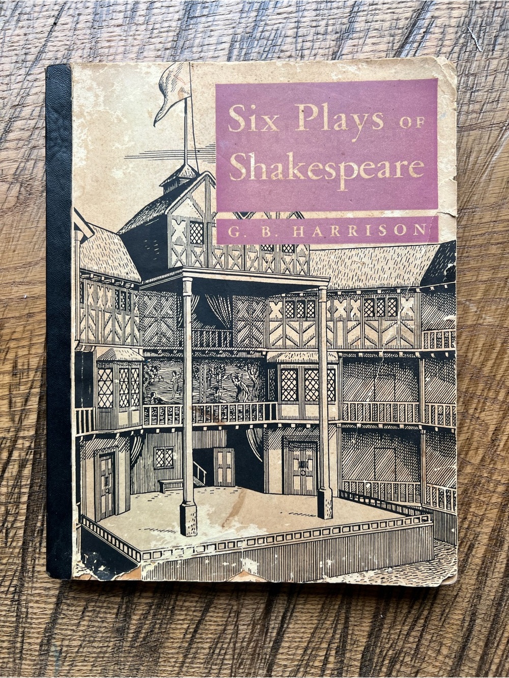 Six Plays of Shakespeare by G. B. Harrison - Beige & Mauve Vintage Cover